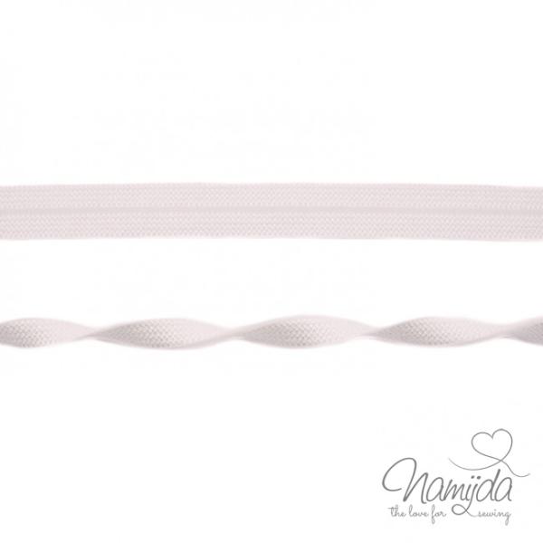 1 MTR. ♥ Elastisches Einfassband JACQUARD - Natur Weiss - 20mm - Glänzend ♥