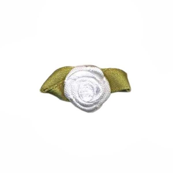 1 Stck. ♥ SATIN RöSCHEN - WeiSS - 15x25mm ♥