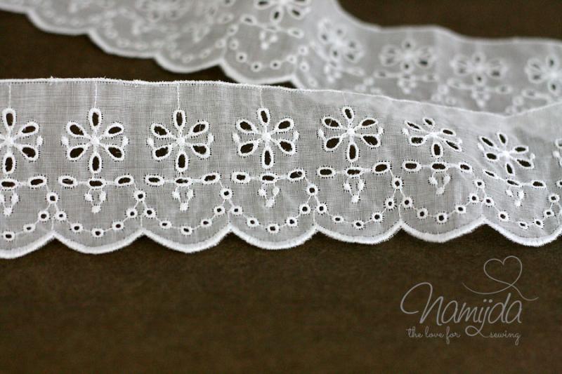 ♥1 Mtr. Wäschespitze ♥ Shabby Style - WeiSS- 5,5cm ♥