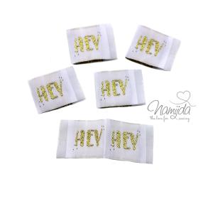 5 STCK. ♥ NAMIJDA EP WEBETIKETTEN - HEY GOLD ♥