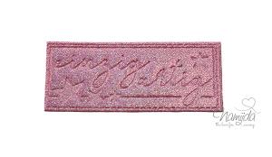 1 Stück - REFLEKTIERENDES LABEL - EINZIGARTIG GLITTER PINK - AUFNÄHER MIT VORGEDRUCKTER NÄHNAHT - 60mm x 25mm