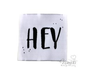 1 STCK. ♥ XL NAMIJDA EP WEBETIKETTEN - HEY - WEISS ♥