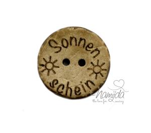 1 Stück ♥ EIGENPRODUKTION KOKOSKNOPF Sonnenschein - HOLZKNOPF - 22 mm ♥