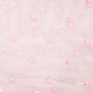 0,5 MTR. ♥ RIPPSTRICK VISKOSE JERSEY  FLOWERS NATUR ♥