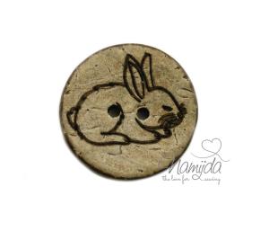 1 Stück ♥ EIGENPRODUKTION KOKOSKNOPF HASI BELLA - HOLZKNOPF - 22 mm ♥