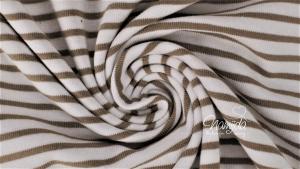 0,5 MTR. ♥ STREIFENJERSEY BAUMWOLLE  BRAUN/WeiSS ♥