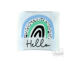 1 STCK. ♥ XL NAMIJDA EP WEBETIKETTEN - Hello RAINBOW - HELLBLAU/MINT ♥
