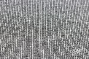 0,5 MTR. ♥ STREIFEN BAUMWOLL LEINEN - ANTHRAZIT MELANGE ♥