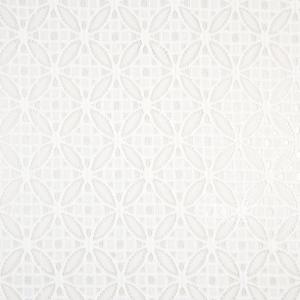 0,5 MTR. ♥ Elastische Spitze ORNAMENT BLüTE - Weiss - Spitzenstoff ♥