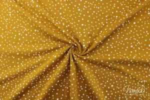 0,5 MTR. ♥ Jersey Different Dots Senf/Weiss - Punktejersey ♥