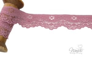 1 MTR. ♥ Elastische SPITZENBORTE - ALTROSA - 3,5cm ♥