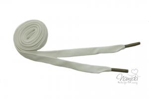 1 STüCK - Hoodie Band Flach - WEISS/ KORDELSTOPPER METALL
