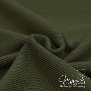 0,5 MTR. ♥ WEICHER RIPP BAUMWOLLJERSEY - KHAKI ♥