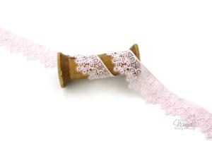 1 MTR. ♥ BESTICKTE TÜLL SPITZENBORTE - SCHMETTERLING - ROSE