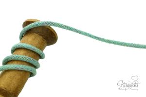 1 MTR. ♥ HOODIEKORDEL - MULTI COLOUR GLITTER - MINT - 5mm ♥