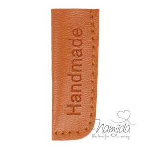 1 STÜCK KUNSTLEDER KORDELENDE - Handmade - BRAUN - 8-10mm
