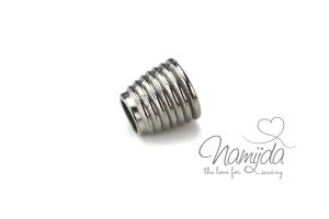 1 STÜCK KORDELENDE METALL SILBER - 12x13mm