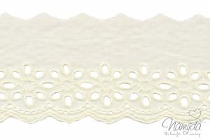 ♥1 Mtr. Wäschespitze - XXL Blütentraum 8cm - Creme ♥