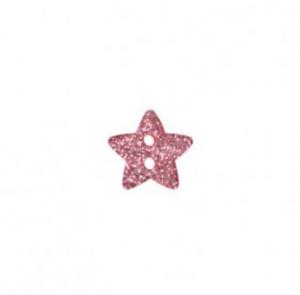 1 Stück ♥ GLiTZER STAR KNOPF - PiNK - 18mm ♥