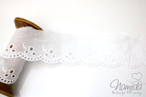 ♥1 Mtr. Wäschespitze LiLia - Weiss - 4,2cm ♥