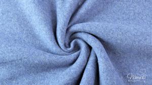 0,5 MTR. ♥ Doubelface Baumwollfleece JEANS MELANGE - 100% Baumwolle ♥