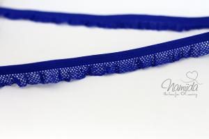 1 MTR. ♥Elastische Spitze mit Netzrüsche - Kobalt Blau ♥